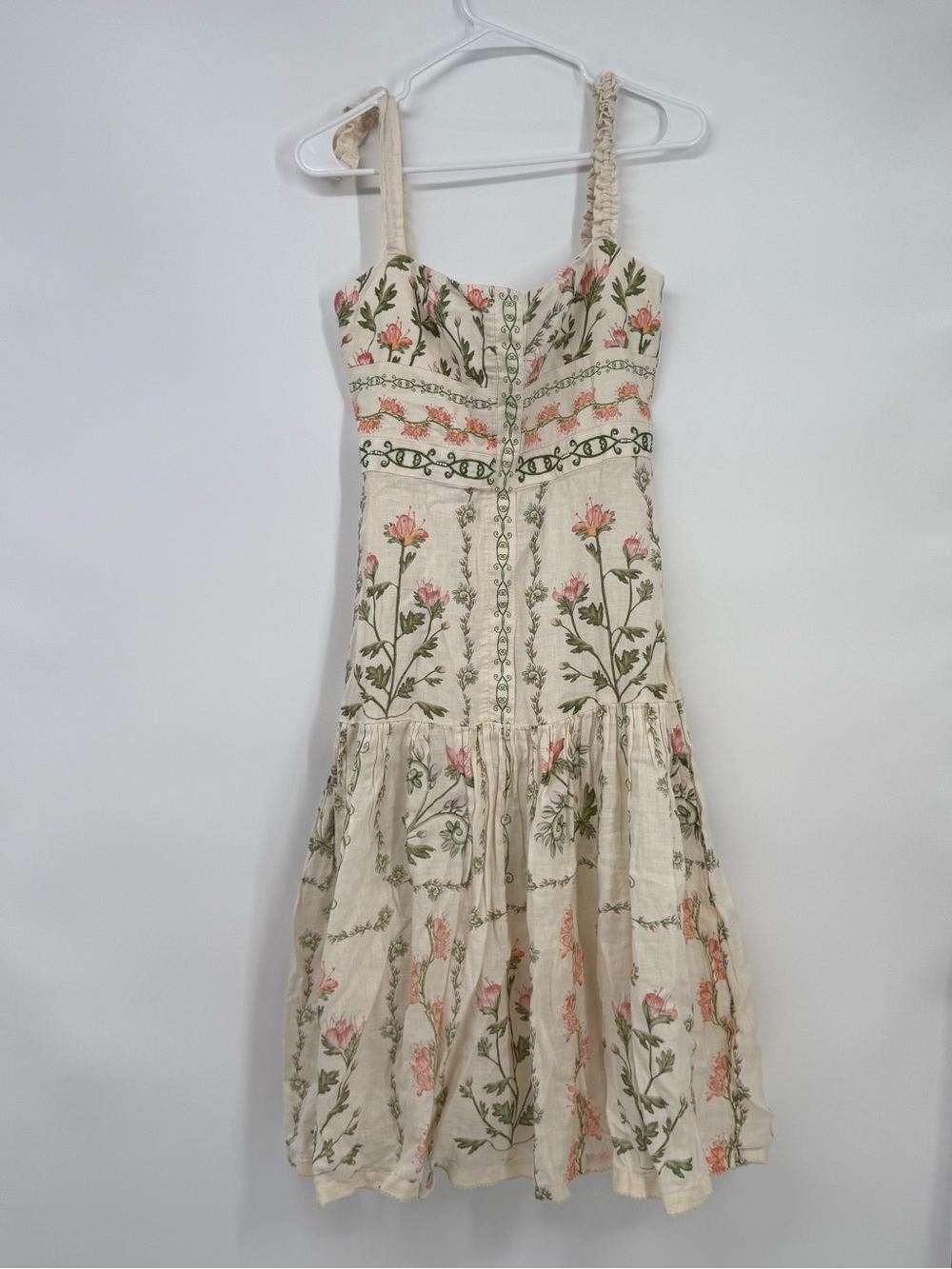 Agua by Agua Bendita Nispero Dress Cream Floral Midi